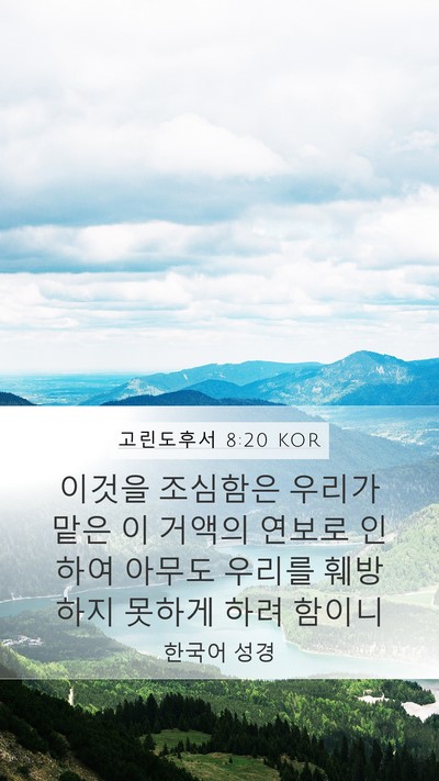 고린도후서 8:20 KOR Bible Verse Image
