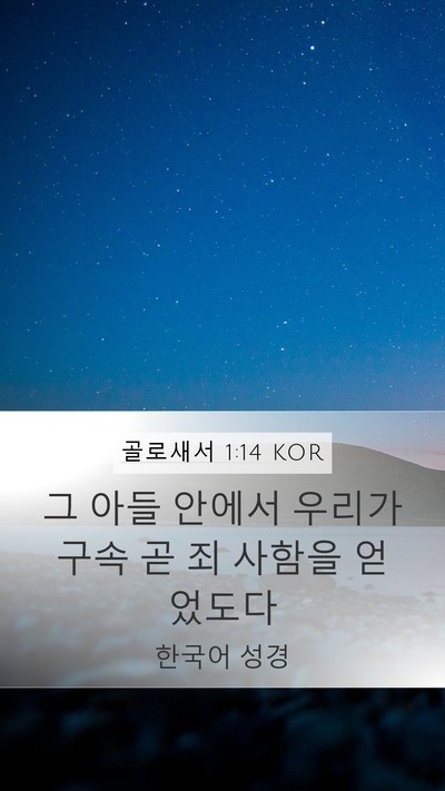 골로새서 1:14 KOR Bible Verse Image