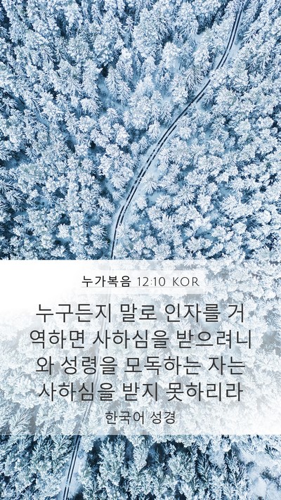 누가복음 12:10 KOR Mobile Phone Wallpaper - 누구든지 말로 인자를 거역하면 - Mobile Bible Verse Wallpaper