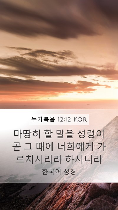 누가복음 12:12 KOR Bible Verse Image