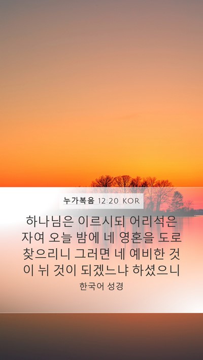 누가복음 12:20 KOR Bible Verse Image
