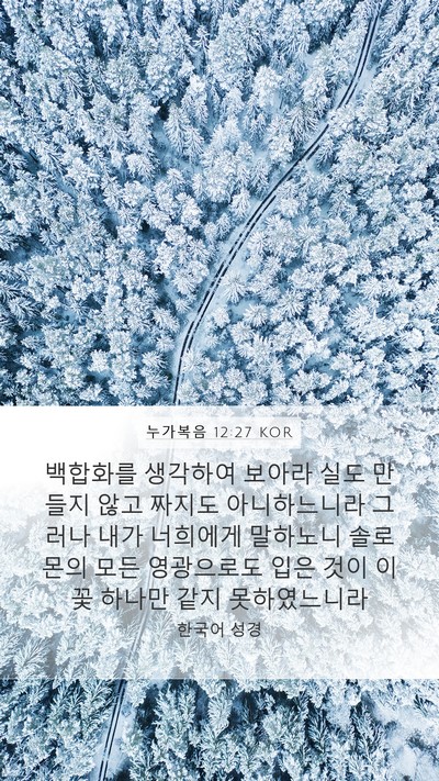 누가복음 12:27 KOR Bible Verse Image