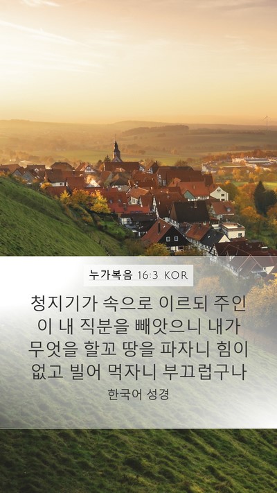 누가복음 16:3 KOR Bible Verse Image