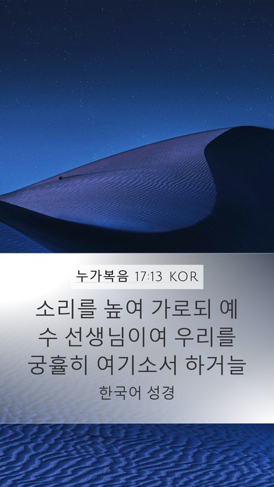 누가복음 17:13 KOR Mobile Phone Wallpaper - 소리를 높여 가로되 예수 선생님이여 - Mobile Bible Verse Wallpaper