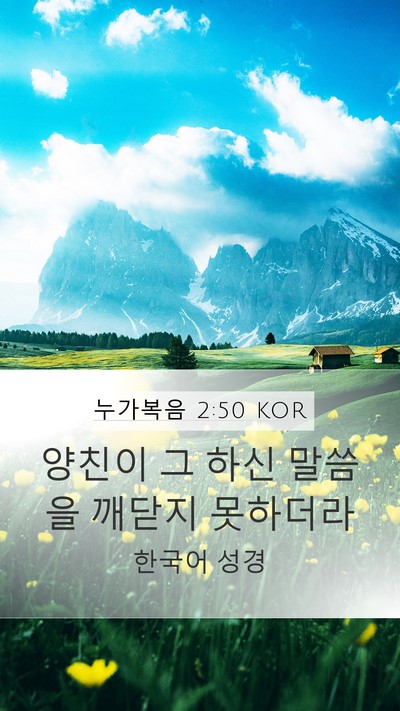 누가복음 2:50 KOR Mobile Phone Wallpaper - 양친이 그 하신 말씀을 깨닫지 - Mobile Bible Verse Wallpaper