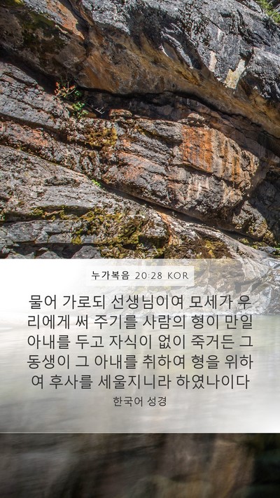 누가복음 20:28 KOR Bible Verse Image