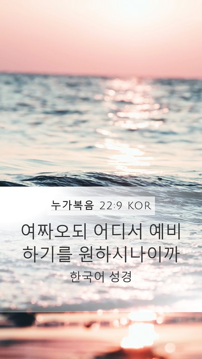 누가복음 22:9 KOR Mobile Phone Wallpaper - 여짜오되 어디서 예비하기를 - Mobile Bible Verse Wallpaper