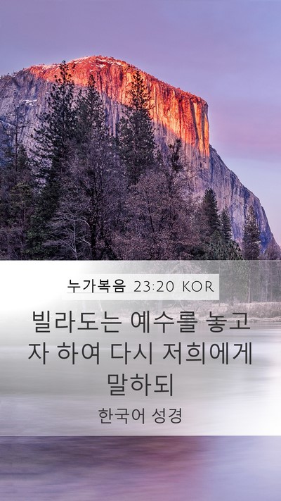 누가복음 23:20 KOR Bible Verse Image