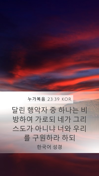 누가복음 23:39 KOR Bible Verse Image