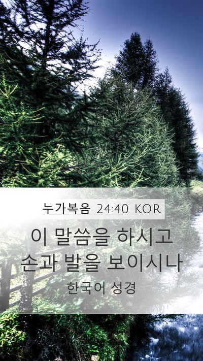 누가복음 24:40 KOR Mobile Phone Wallpaper - 이 말씀을 하시고 손과 발을 - Mobile Bible Verse Wallpaper