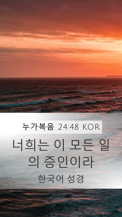 누가복음 24:48 KOR Bible Verse Image