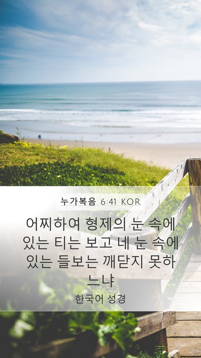누가복음 6:41 KOR Bible Verse Image