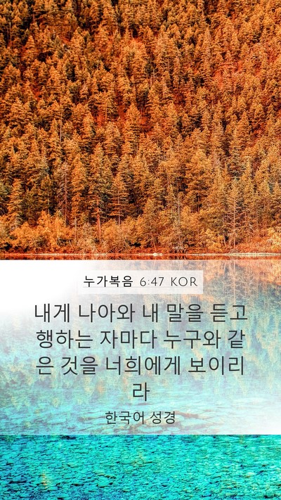 누가복음 6:47 KOR Bible Verse Image