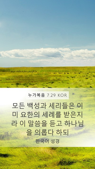 누가복음 7:29 KOR Bible Verse Image
