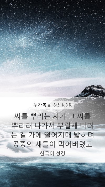 누가복음 8:5 KOR Mobile Phone Wallpaper - 씨를 뿌리는 자가 그 씨를 뿌리러 - Mobile Bible Verse Wallpaper