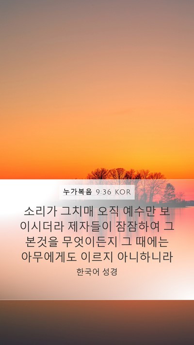 누가복음 9:36 KOR Bible Verse Image