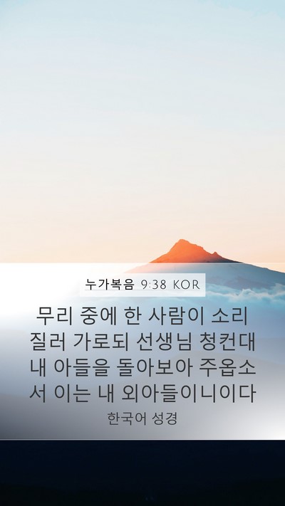 누가복음 9:38 KOR Bible Verse Image
