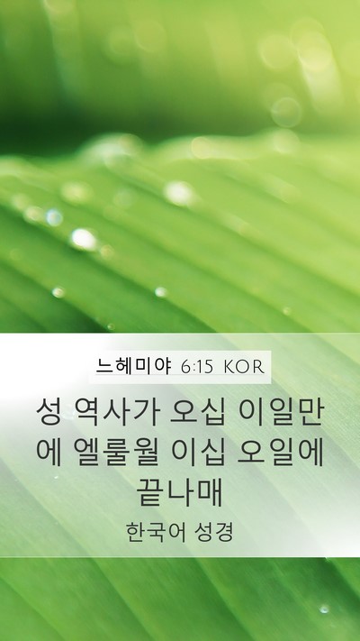 느헤미야 6:15 KOR Bible Verse Image