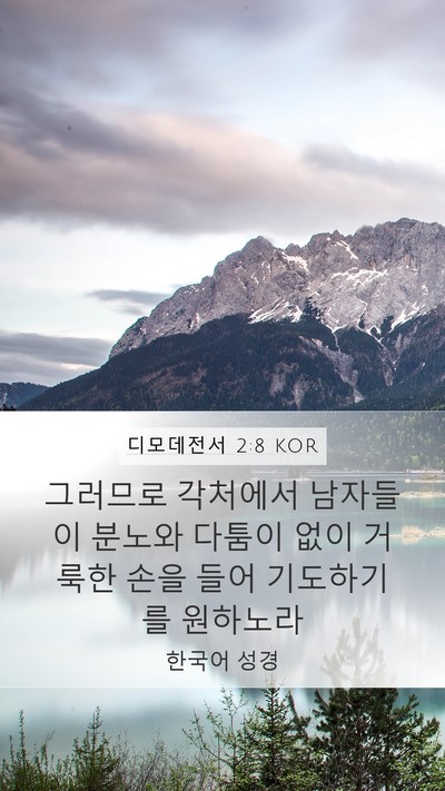 디모데전서 2:8 KOR Bible Verse Image