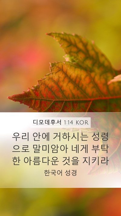 디모데후서 1:14 KOR Bible Verse Image