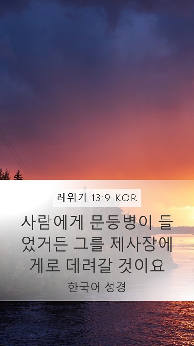 레위기 13:9 KOR Mobile Phone Wallpaper - 사람에게 문둥병이 들었거든 그를 - Mobile Bible Verse Wallpaper
