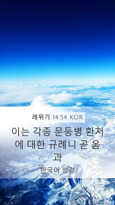 레위기 14:54 KOR Mobile Phone Wallpaper - 이는 각종 문둥병 환처에 대한 - Mobile Bible Verse Wallpaper