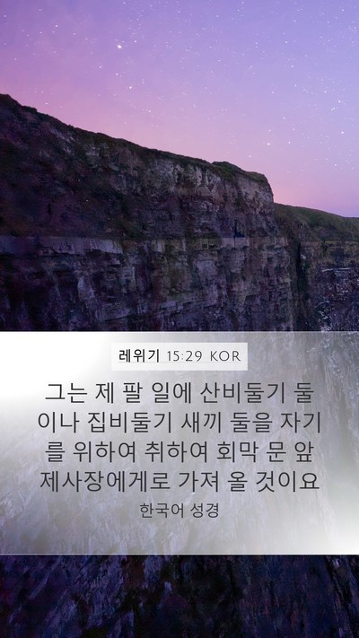 레위기 15:29 KOR Bible Verse Image