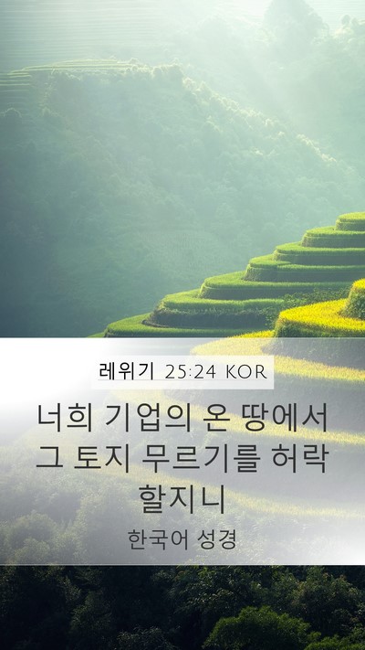 레위기 25:24 KOR Bible Verse Image
