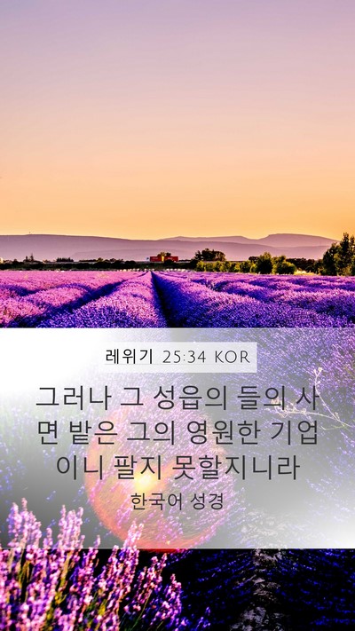 레위기 25:34 KOR Bible Verse Image
