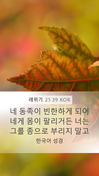 레위기 25:39 KOR Bible Verse Image