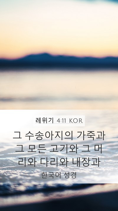 레위기 4:11 KOR Bible Verse Image