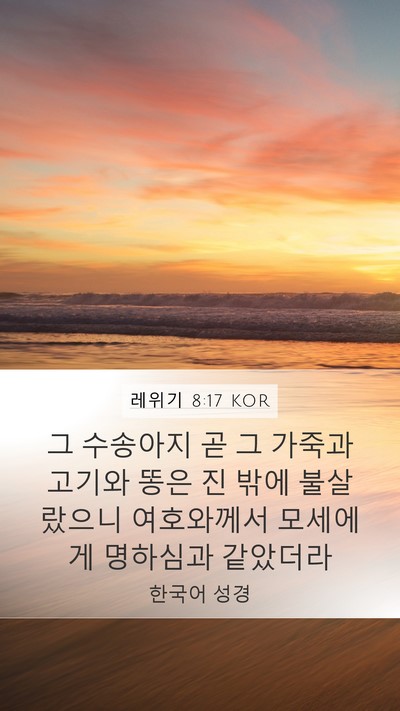레위기 8:17 KOR Bible Verse Image
