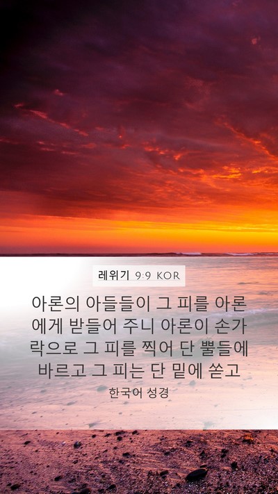 레위기 9:9 KOR Bible Verse Image