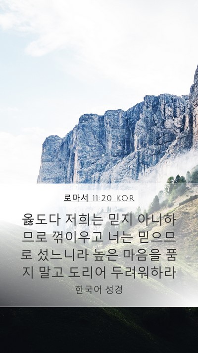 로마서 11:20 KOR Bible Verse Image