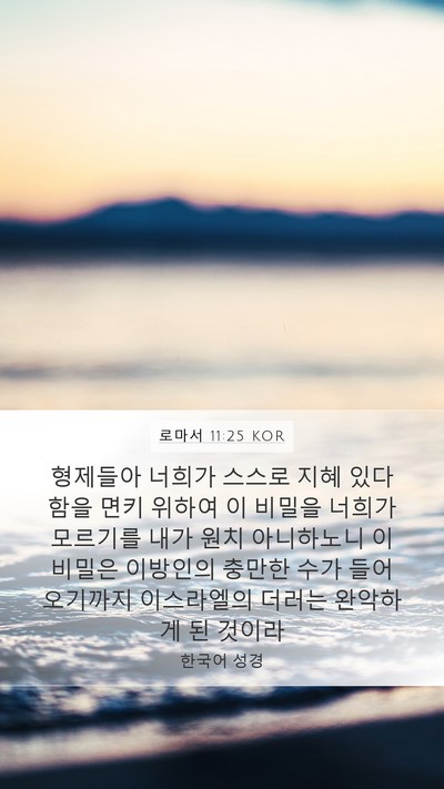 로마서 11:25 KOR Bible Verse Image