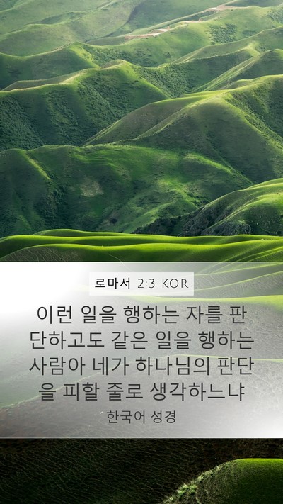 로마서 2:3 KOR Bible Verse Image