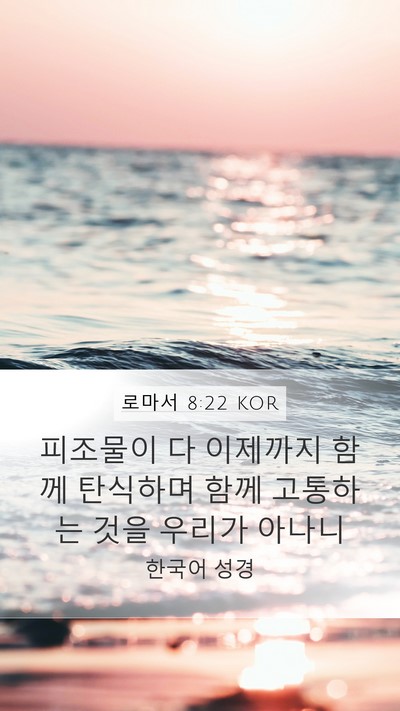 로마서 8:22 KOR Bible Verse Image