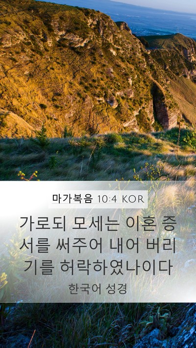 마가복음 10:4 KOR Bible Verse Image
