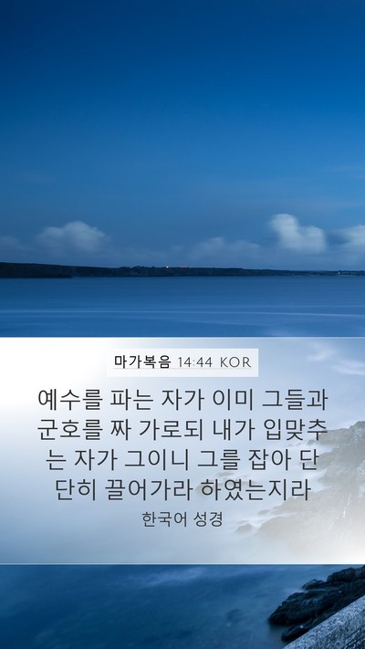 마가복음 14:44 KOR Bible Verse Image