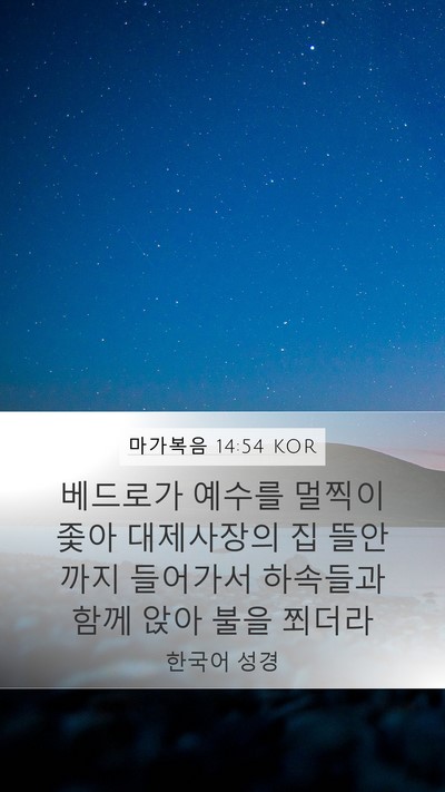 마가복음 14:54 KOR Bible Verse Image