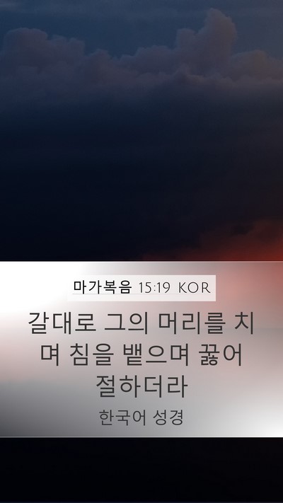 마가복음 15:19 KOR Bible Verse Image