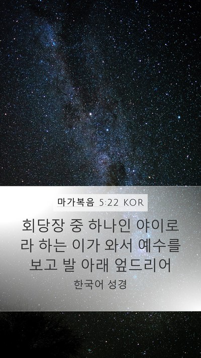 마가복음 5:22 KOR Bible Verse Image