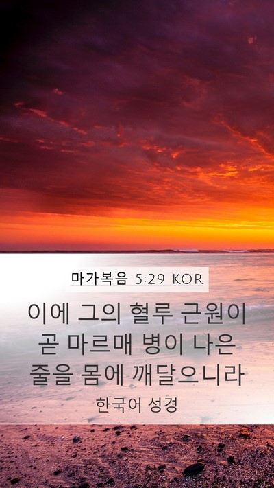 마가복음 5:29 KOR Bible Verse Image