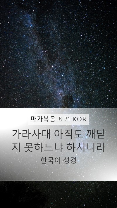 마가복음 8:21 KOR Mobile Phone Wallpaper - 가라사대 아직도 깨닫지 못하느냐 - Mobile Bible Verse Wallpaper