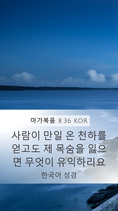 마가복음 8:36 KOR Bible Verse Image