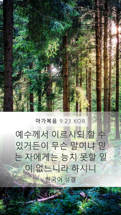 마가복음 9:23 KOR Bible Verse Image