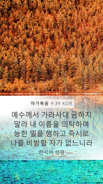 마가복음 9:39 KOR Bible Verse Image
