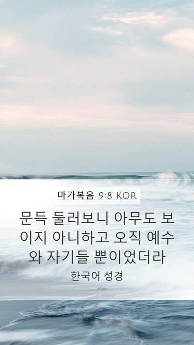 마가복음 9:8 KOR Mobile Phone Wallpaper - 문득 둘러보니 아무도 보이지 - Mobile Bible Verse Wallpaper