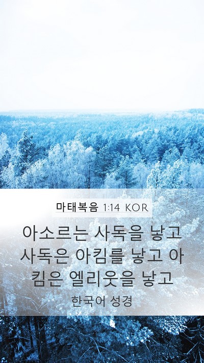 마태복음 1:14 KOR Mobile Phone Wallpaper - 아소르는 사독을 낳고 사독은 아킴를 - Mobile Bible Verse Wallpaper