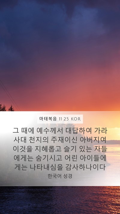 마태복음 11:25 KOR Bible Verse Image